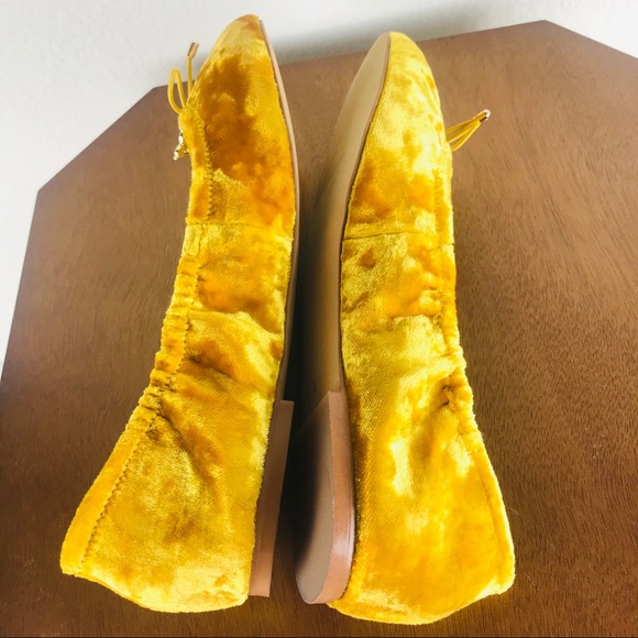 Sam Edelman Felicia Yellow Crushed Velvet Size 6 - Picture 14 of 14